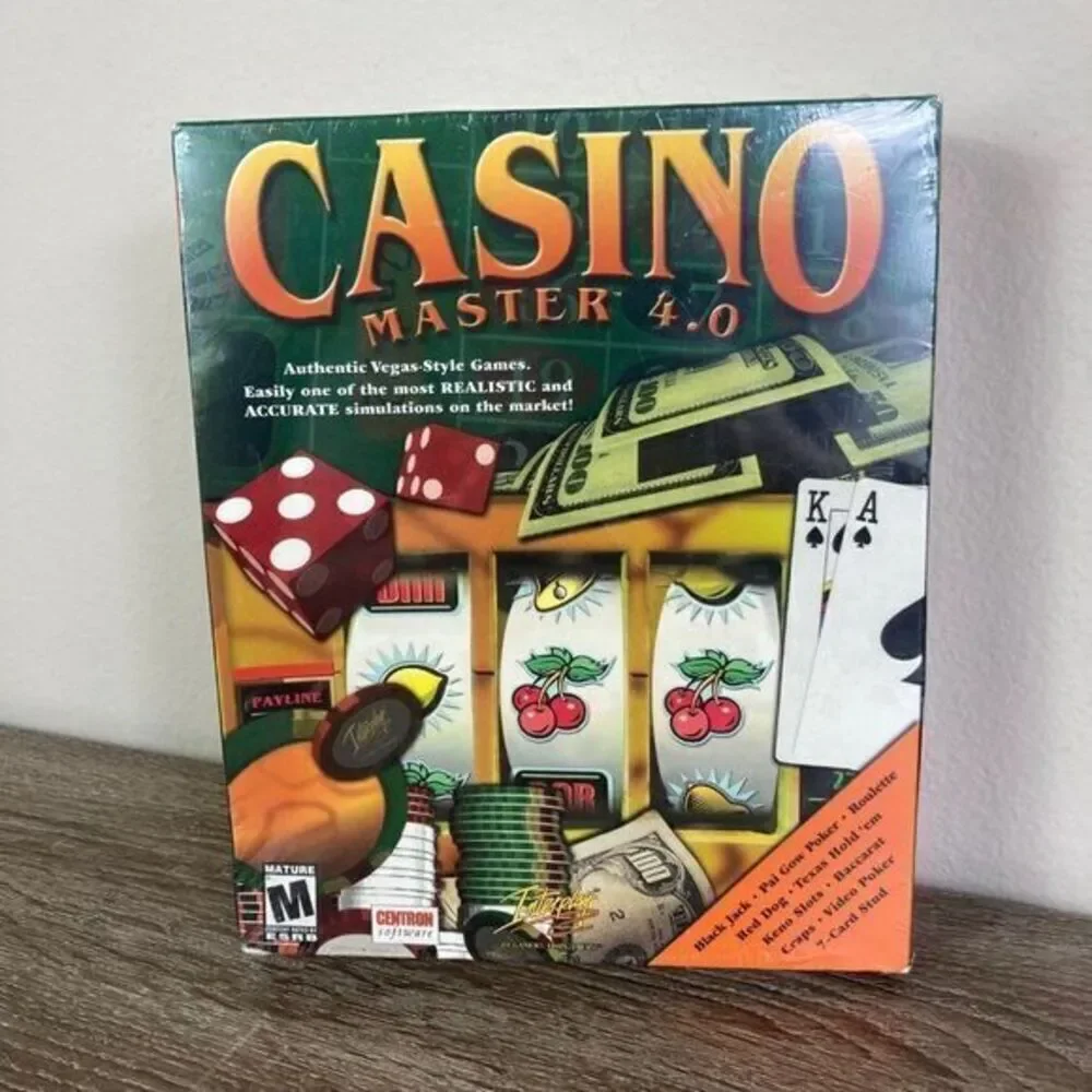Casino Master 4.0 PC Game Edition Shuffle Deal CD-Rom Centron Software New NIB‎